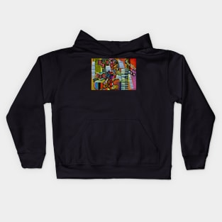 Expresstionist Cubist Trumpet Miracle Man 898 Kids Hoodie